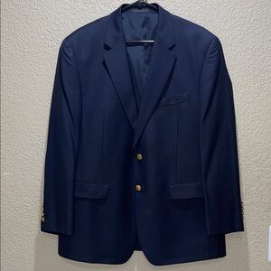 Lauren Ralph Lauren Classic Blue Blazer with Gold Buttons 100% Wool